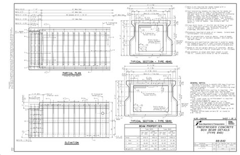 prestressed box beam dimensions